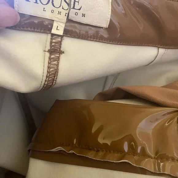 House of CB London Tan vinyl Women's Pants - Picture 3 of 3